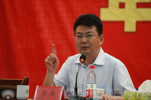 萬通汽修學校，新華集團副總經理沙旭做講話