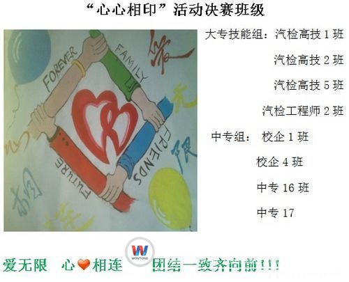學生會的才子們?yōu)榇舜位顒永L畫的“愛無限”