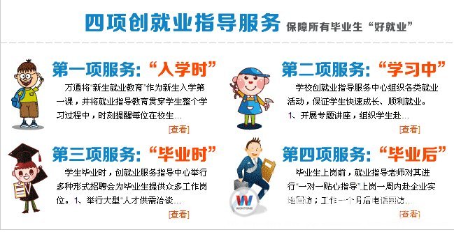 湖南萬(wàn)通四項(xiàng)就業(yè)服務(wù)，確保學(xué)生就業(yè)好！